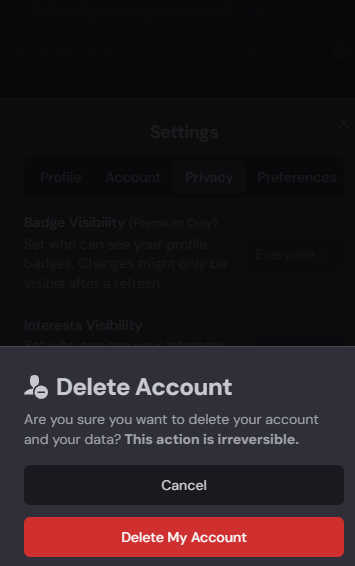 Privacy Tab